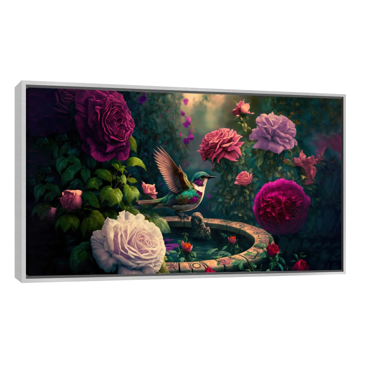 Colibrí y Flores