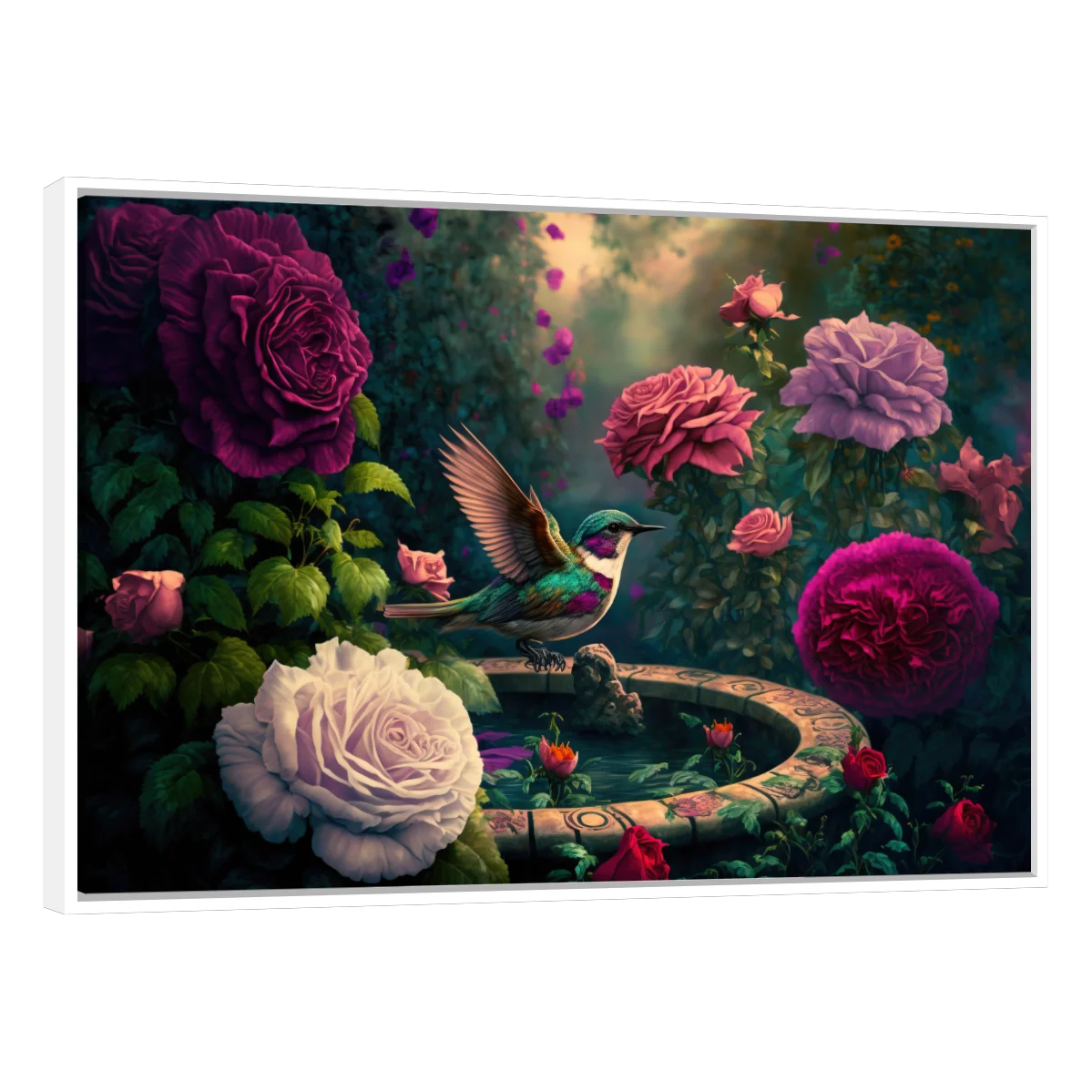Colibrí y Flores