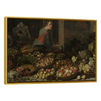 Bodegon Con Frutas Y Verduras Con Cristo