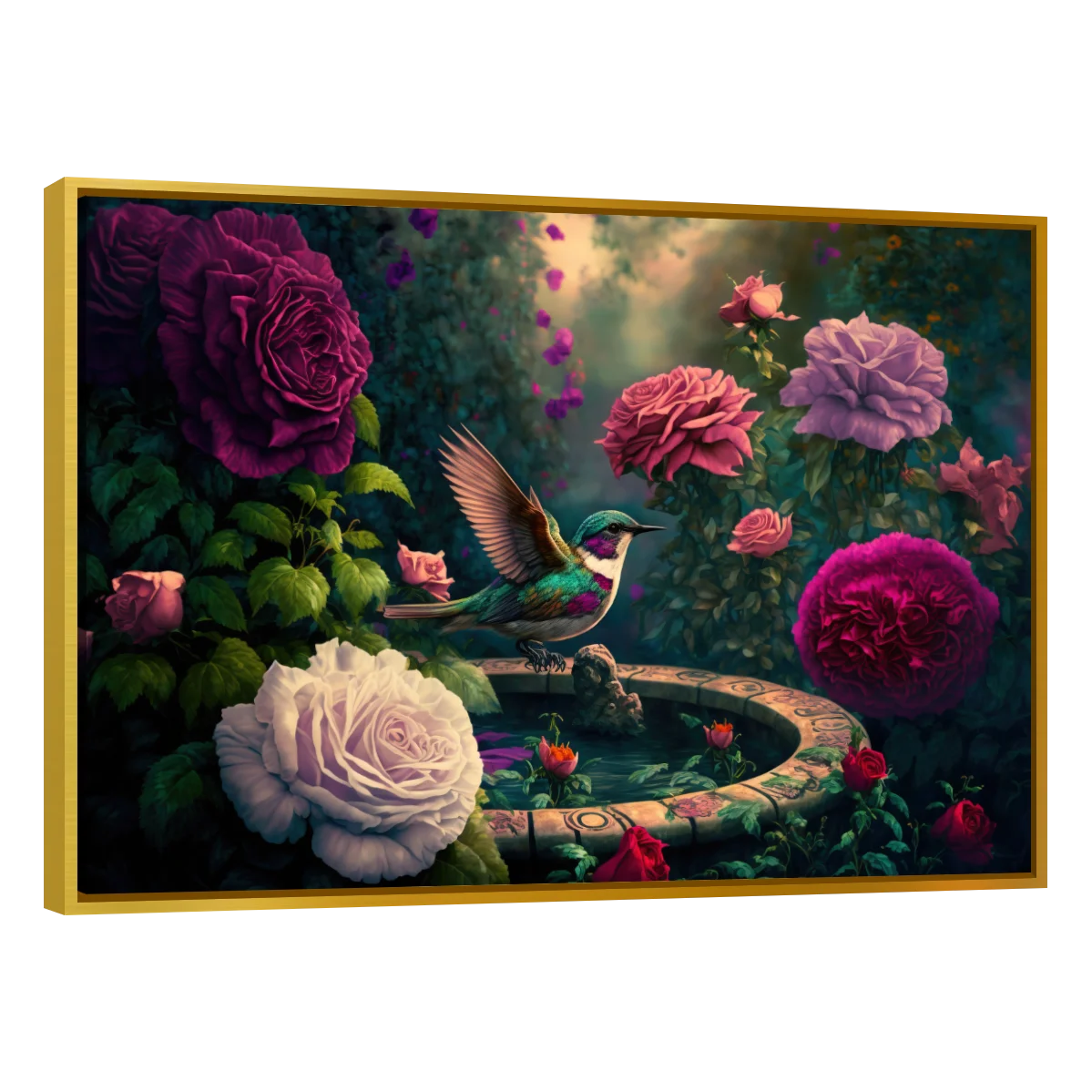 Colibrí y Flores