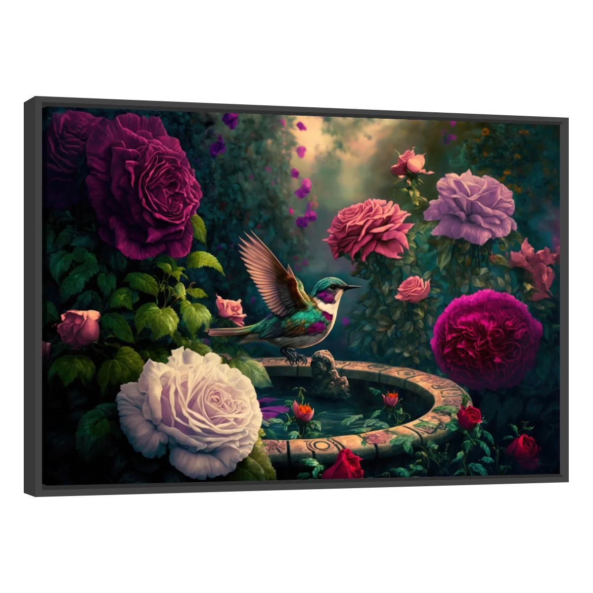 Colibrí y Flores