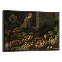 Bodegon Con Frutas Y Verduras Con Cristo