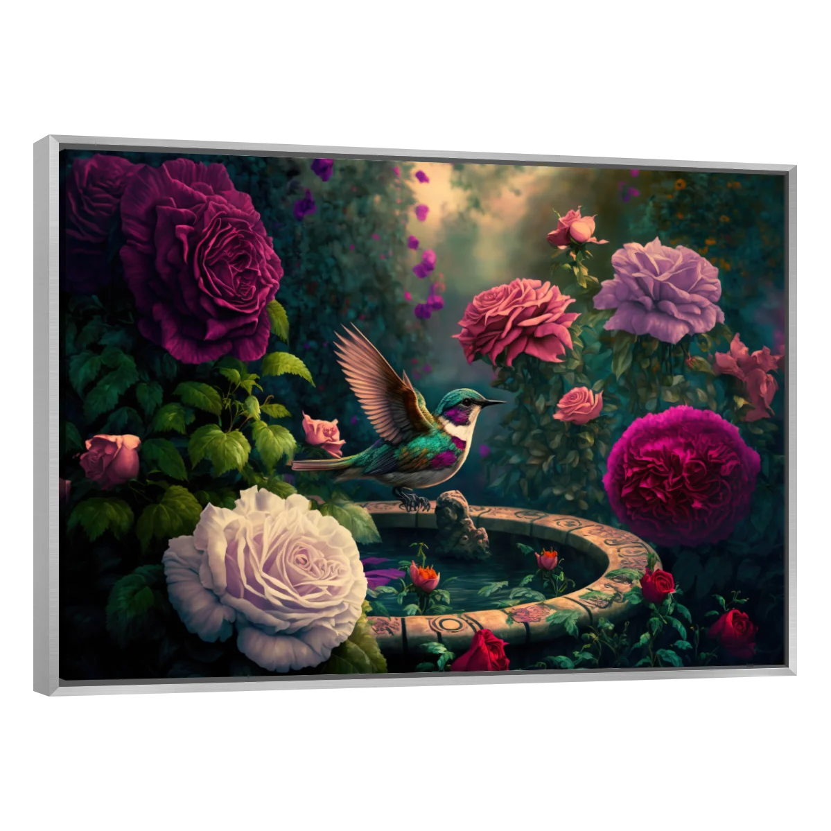 Colibrí y Flores