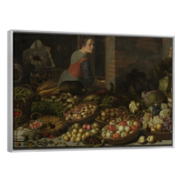 Bodegon Con Frutas Y Verduras Con Cristo